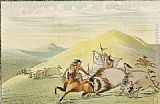 George Catlin Native American Sioux Hunting Buffalo on Horseback painting
